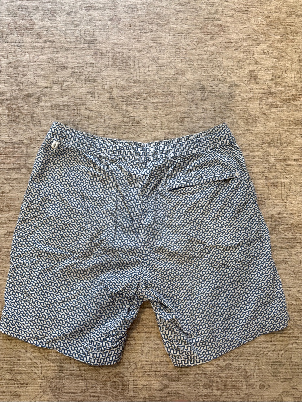 J. Crew Navy & White Geometric Flat Front Shorts - Picture 3 of 3